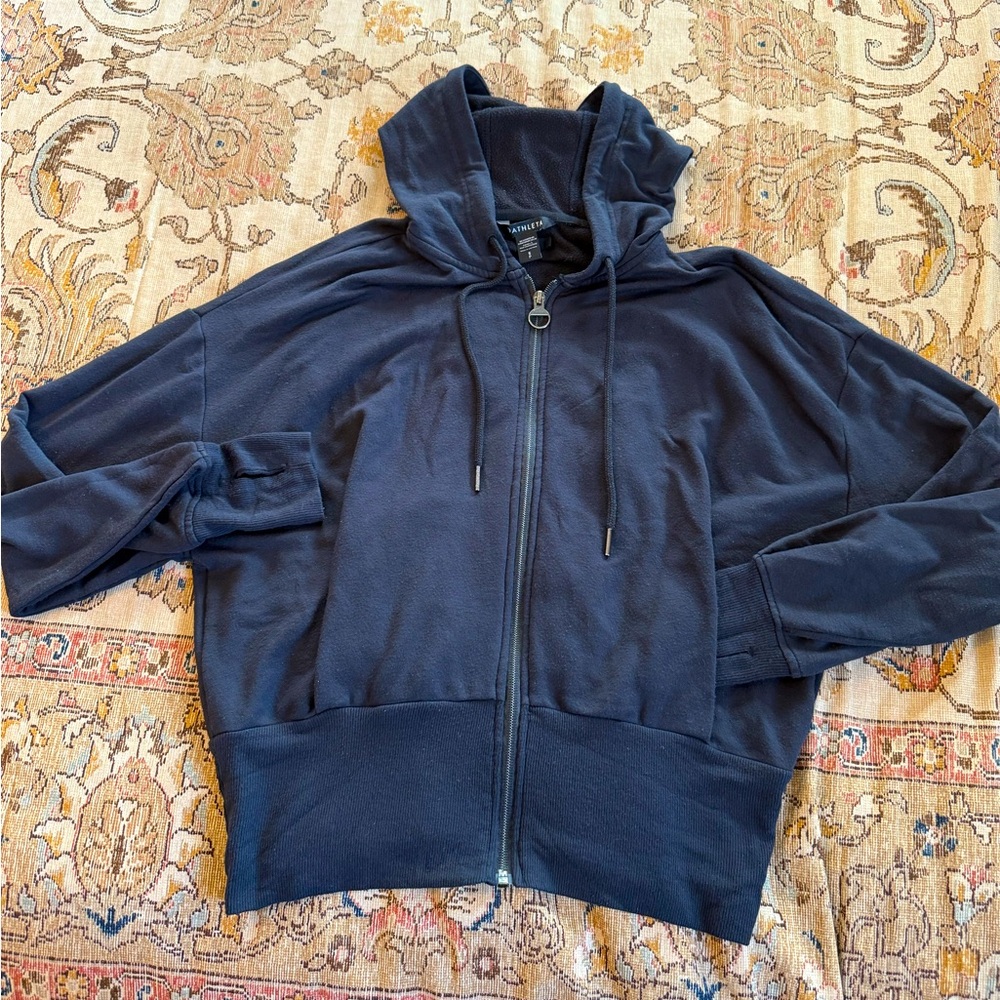 Athleta Black Hoodie Zip Up Jacket